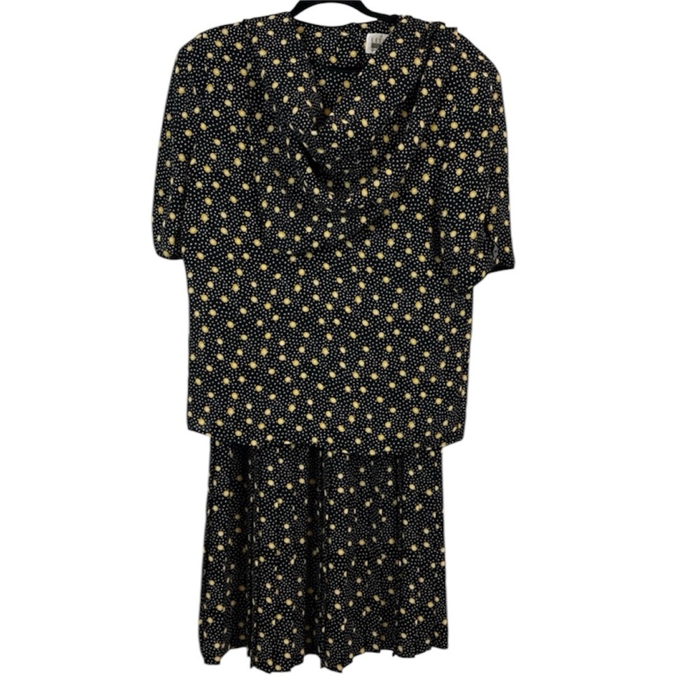 Leslie Faye 80s Polka Dot Skirt Set Sz 14
